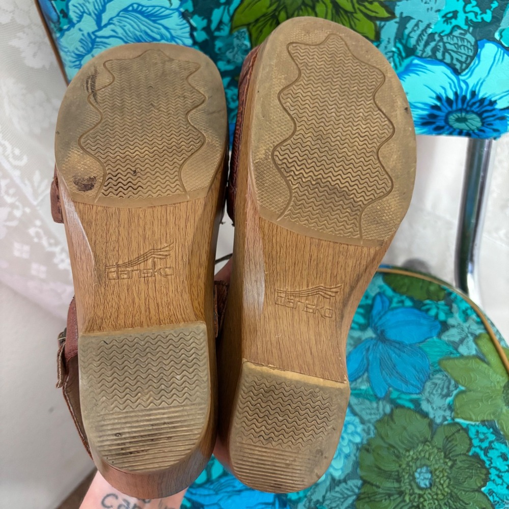 Dansko Cognac Brown Leather Boho Sissy Sandals Women's EU Size 41 US 10.5-11 - Picture 8 of 10